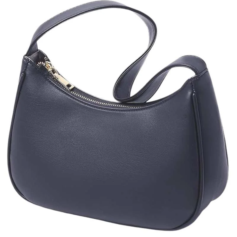 Bagnisia Black Croc-Embossed Shoulder Bag